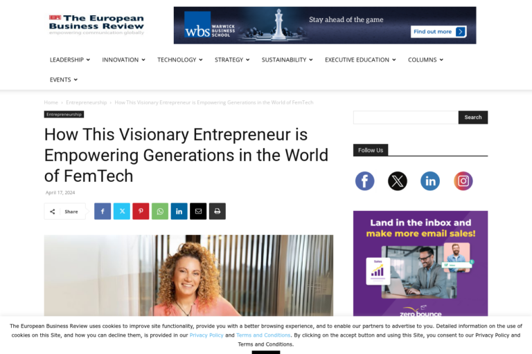 How This Visionary Entrepreneur is Empowering Generations in the World of FemTech – The European Business Review